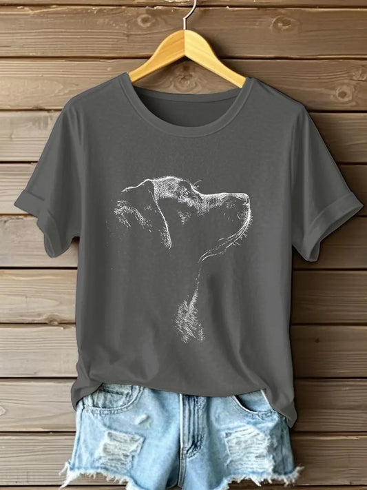 Women's Labrador Print Casual T-Shirt