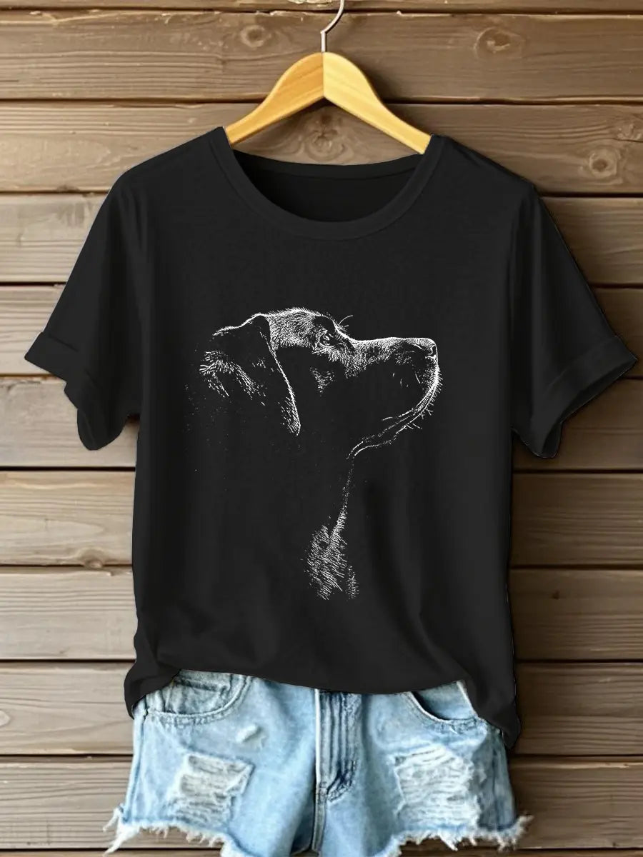 Women's Labrador Print Casual T-Shirt