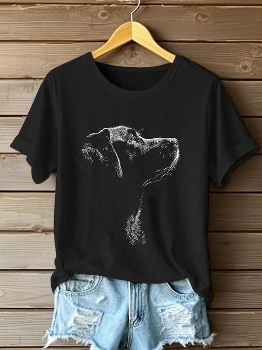 Women's Labrador Print Casual T-Shirt