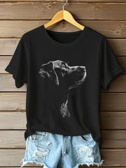 Women's Labrador Print Casual T-Shirt