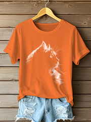 Women's Cute Cat Print Casual T-Shirt