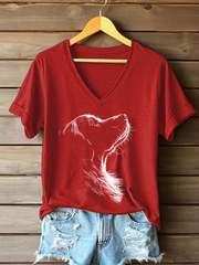 Women's Golden Retriever Printed Casual T-shirt