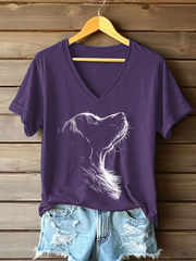 Women's Golden Retriever Printed Casual T-shirt