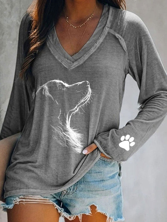 Women's Golden Retriever Printed Casual T-shirt