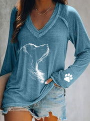 Women's Golden Retriever Printed Casual T-shirt