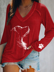 Women's Golden Retriever Printed Casual T-shirt