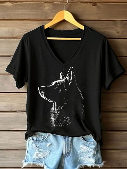 Women's Shepherd Print Casual T-Shirt