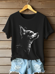 Women's Chihuahua Print Casual T-Shirt