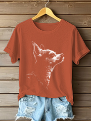 Women's Chihuahua Print Casual T-Shirt
