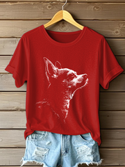 Women's Chihuahua Print Casual T-Shirt