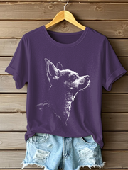 Women's Chihuahua Print Casual T-Shirt