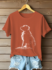Women's Golden Retriever Printed Casual T-shirt