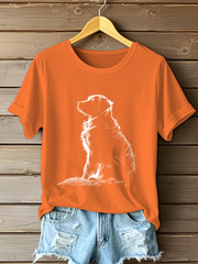 Women's Golden Retriever Printed Casual T-shirt