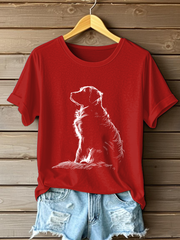 Women's Golden Retriever Printed Casual T-shirt