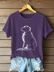 Women's Golden Retriever Printed Casual T-shirt