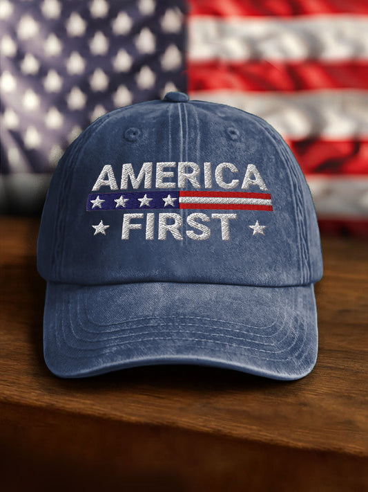 Unisex Anti War Ameirica First Peace FDT 8647 Printed Hats