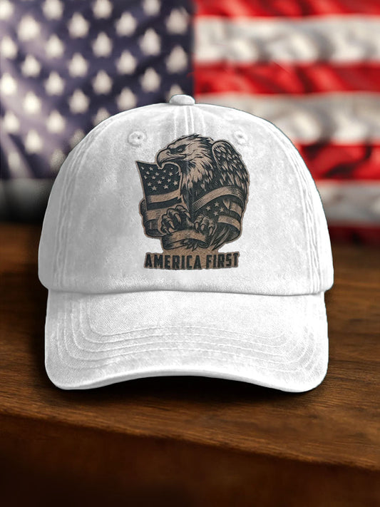Unisex Anti War Ameirica First Peace FDT 8647 Printed Hats