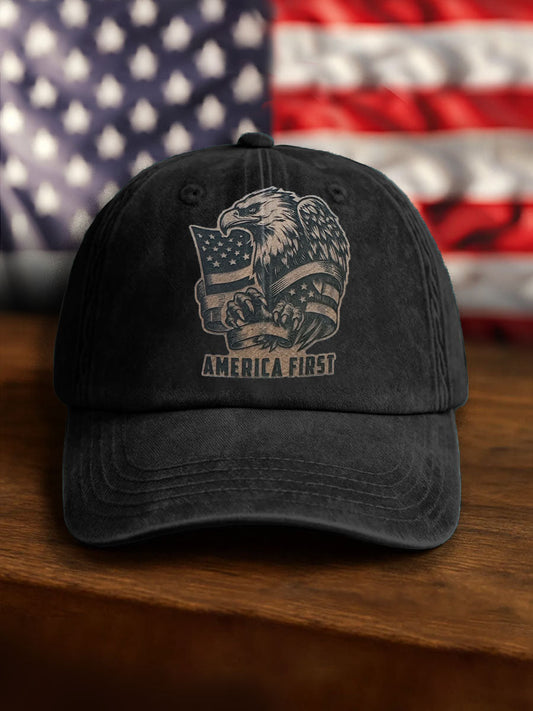 Unisex Anti War Ameirica First Peace FDT 8647 Printed Hats