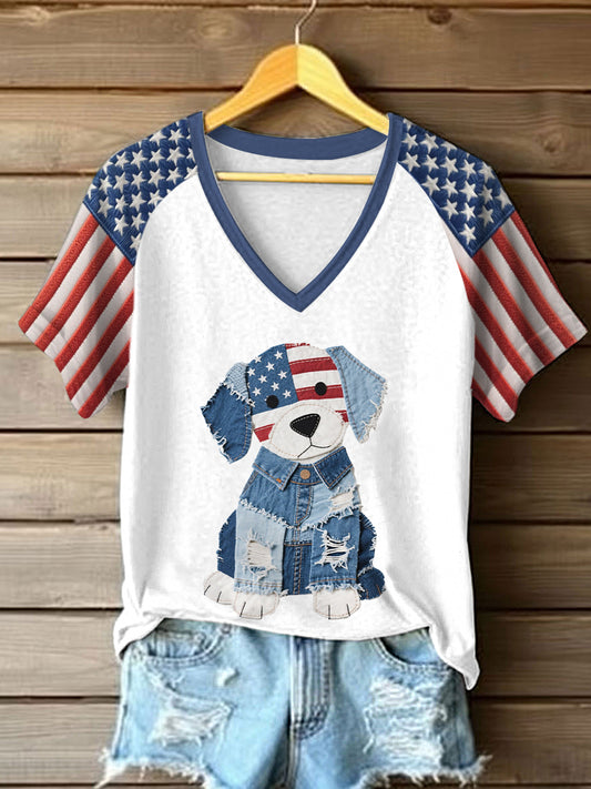 Women's Flag Dog T-shirt
