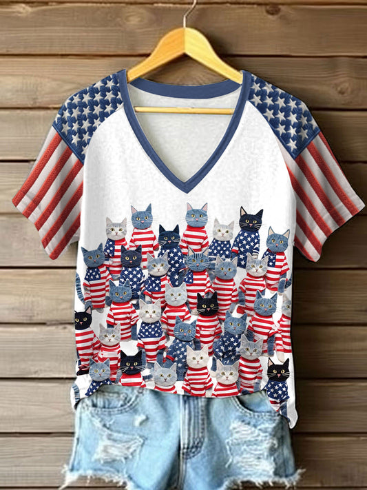 Women's Flag Cat T-shirt