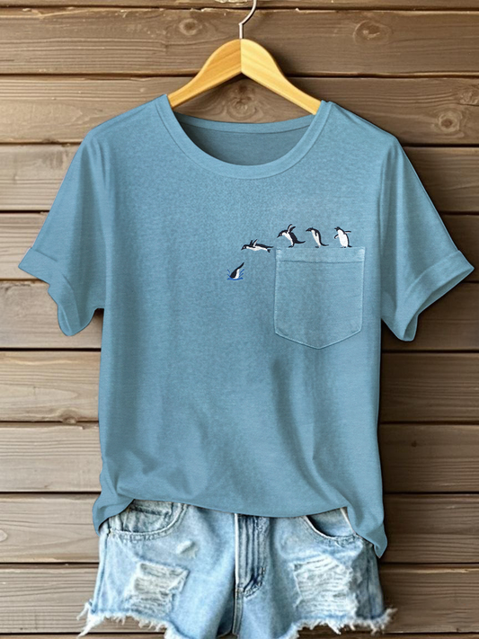 Women's fun penguin print t-shirts