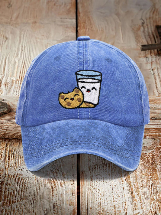 Biscuits, milk, cats, unisex hats