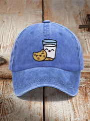 Biscuits, milk, cats, unisex hats