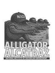 Men's Retro Funny Alligator Alcatraz Gator Enforcement Tee
