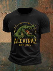 Men's Retro Alligator Alcatraz Funny Florida Everglades Dark Humor Tee