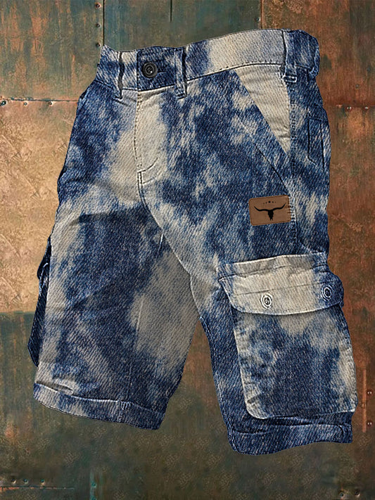 Men's western style cargo shorts