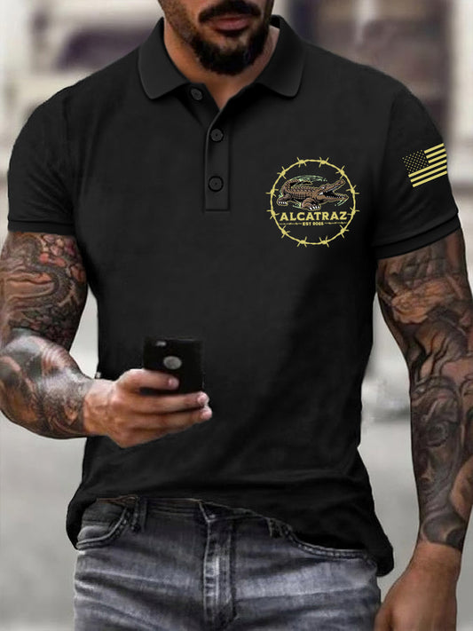 Men's Retro Alligator Alcatraz Funny Florida Everglades Dark Humor Top