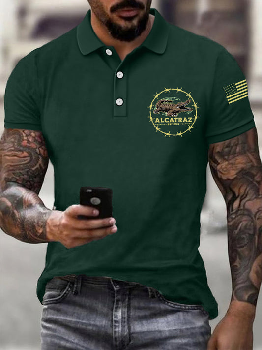Men's Retro Alligator Alcatraz Funny Florida Everglades Dark Humor Top