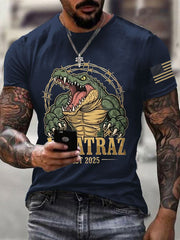 Men's Retro Alligator Alcatraz Funny Florida Everglades Dark Humor Short Sleeve Tee