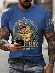 Men's Retro Alligator Alcatraz Funny Florida Everglades Dark Humor Short Sleeve Tee