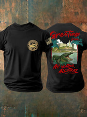 Men's Alligator Alcatraz Funny Florida Everglades Dark Humor Printed T-shirt