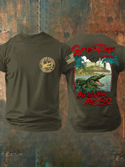 Men's Alligator Alcatraz Funny Florida Everglades Dark Humor Printed T-shirt