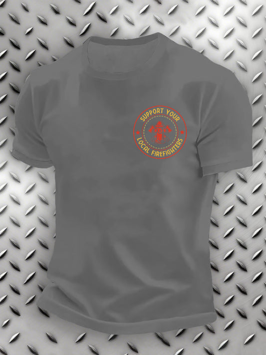 Men's Support Your Local Figrfighters Print T-shirt