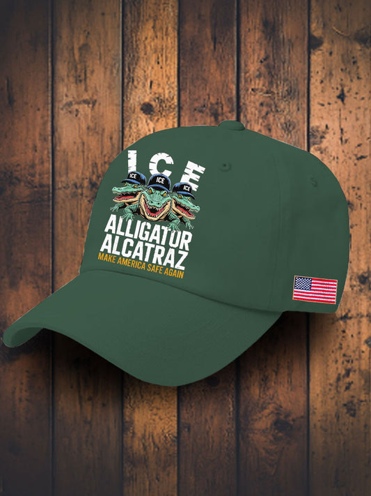 Unisex Retro Alligator Alcatraz Funny Florida Everglades Dark Humor Hat
