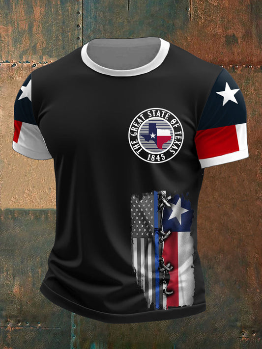Men's Texas Flag Printed T-shirt