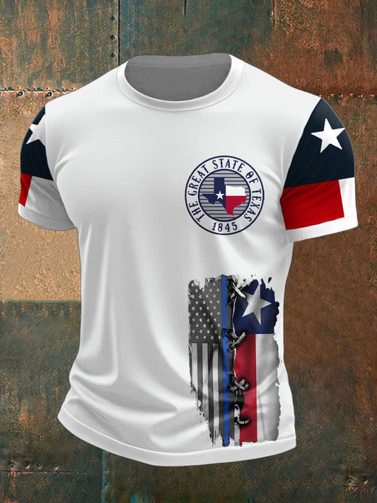 Men's Texas Flag Printed T-shirt