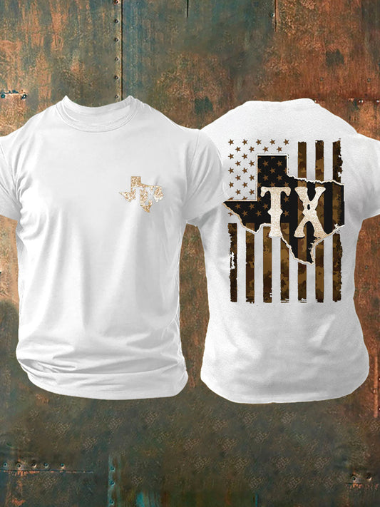 Men's Texas Flag Printed T-shirt