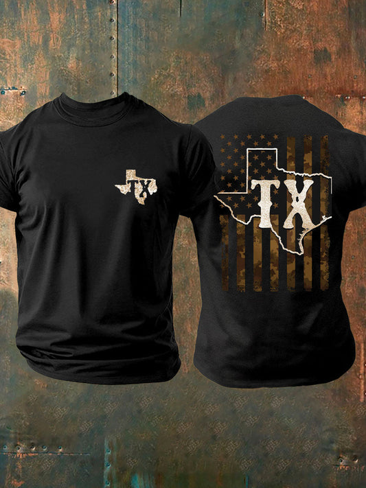 Men's Texas Flag Printed T-shirt