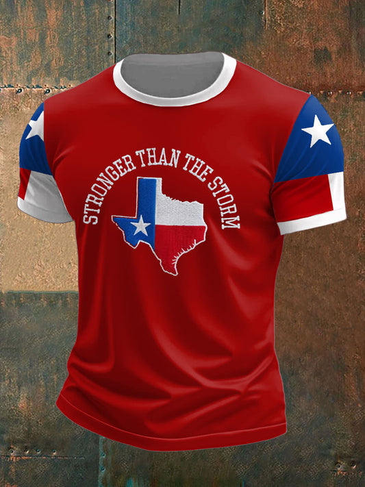 Men's Pray For Texas Flood Printed T-shirt