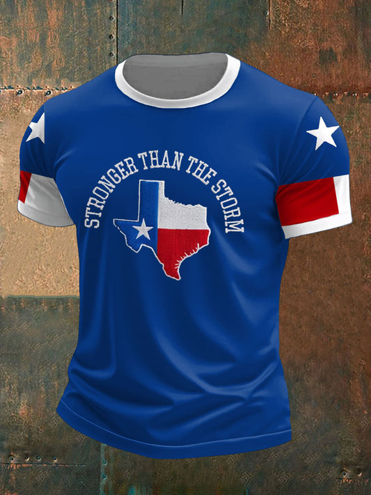 Men's Pray For Texas Flood Printed T-shirt