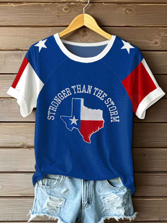 Women's Pray For Texas Flood Printed T-shirt