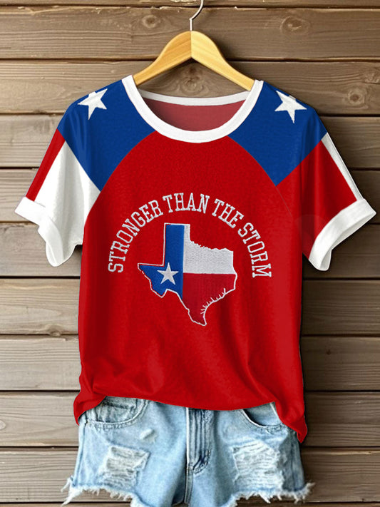 Women's Pray For Texas Flood Printed T-shirt
