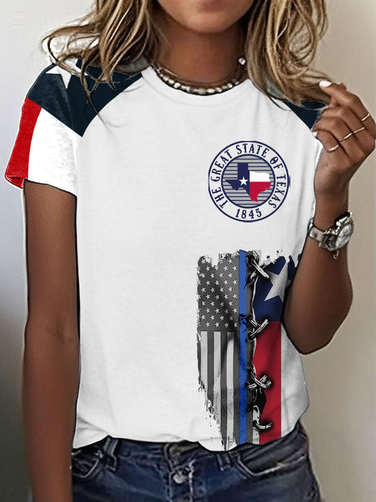 Women's Texas Flag Proud Printed T-shirt
