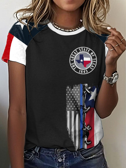 Women's Texas Flag Proud Printed T-shirt