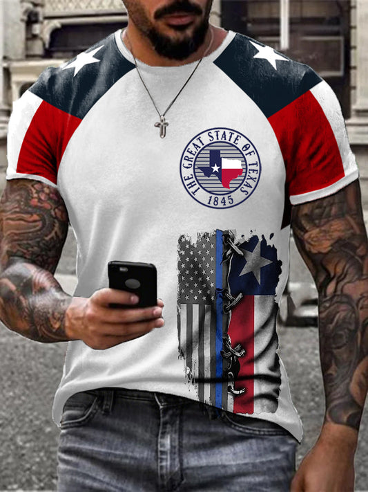 Men's Texas Flag Proud Printed T-shirt
