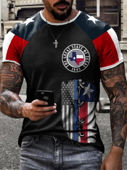 Men's Texas Flag Proud Printed T-shirt